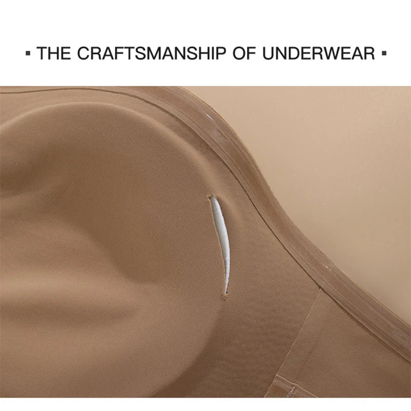 Ice Silk Traceless Strapless Bra – Wire-Free Removable Pad Cross Side Buckle