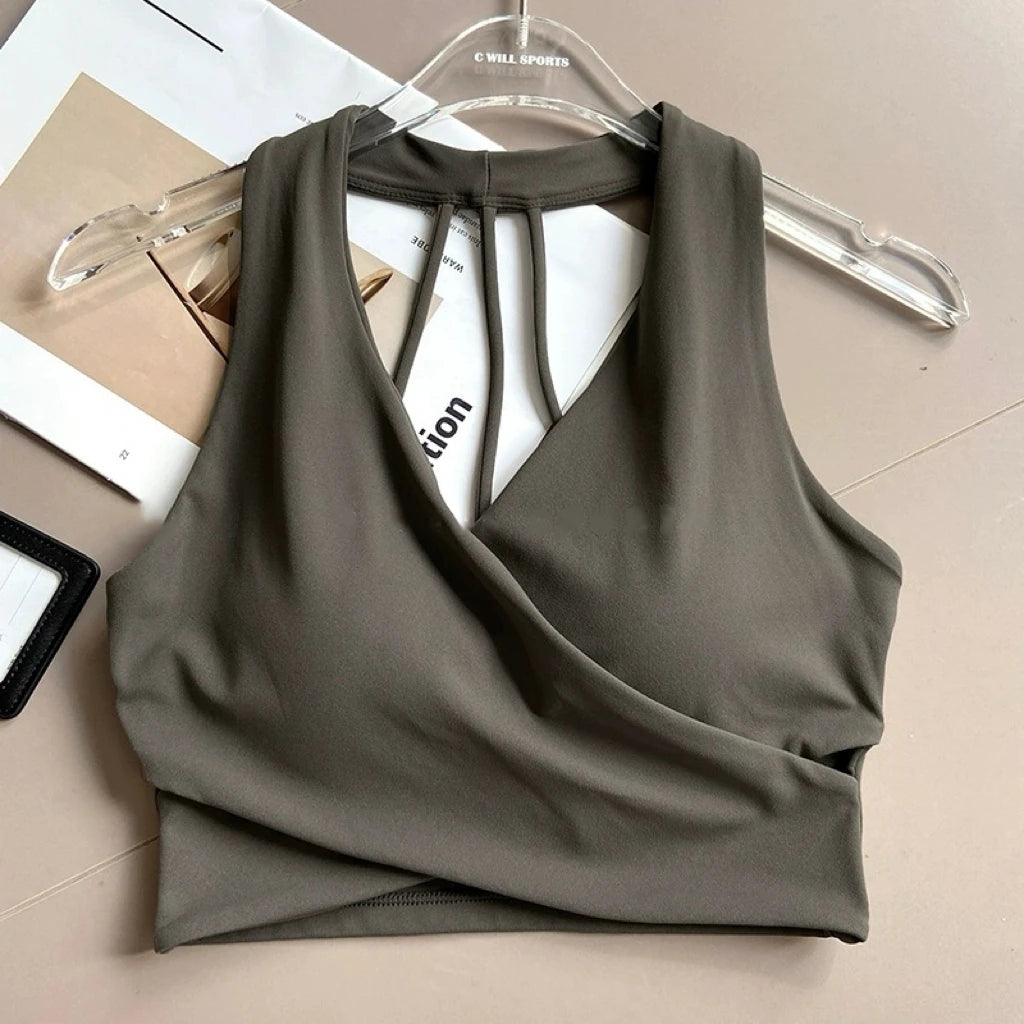 Shockproof Seamless Sexy Padded Athletic Sport Bra Women Backless Workout Gym Anti-Shock Yoga Crop Top Fitness Bra Suits