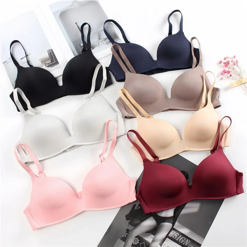 Seamless No-Show T-Shirt Bra – Wire-Free Padded Lace Comfort Bralette S–XL
