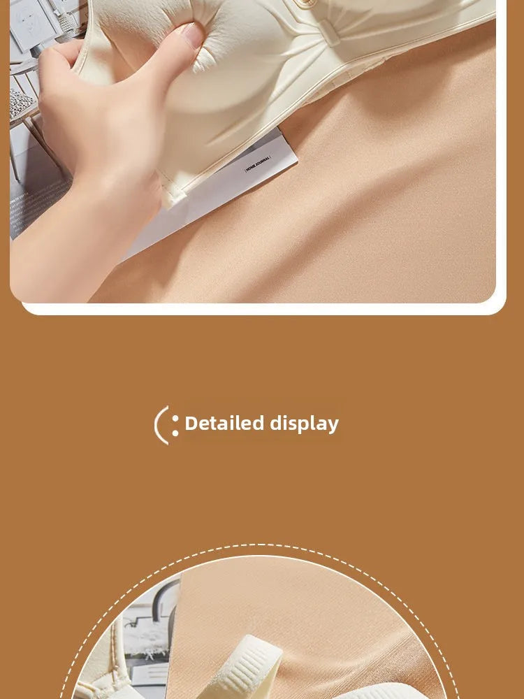 10 cm Extreme Push Up Bra Wireless Seamless T Shirt Bra for AA A Cup Ultra Thick Padded Anti Sagging Side Smoothing Gathers Lift