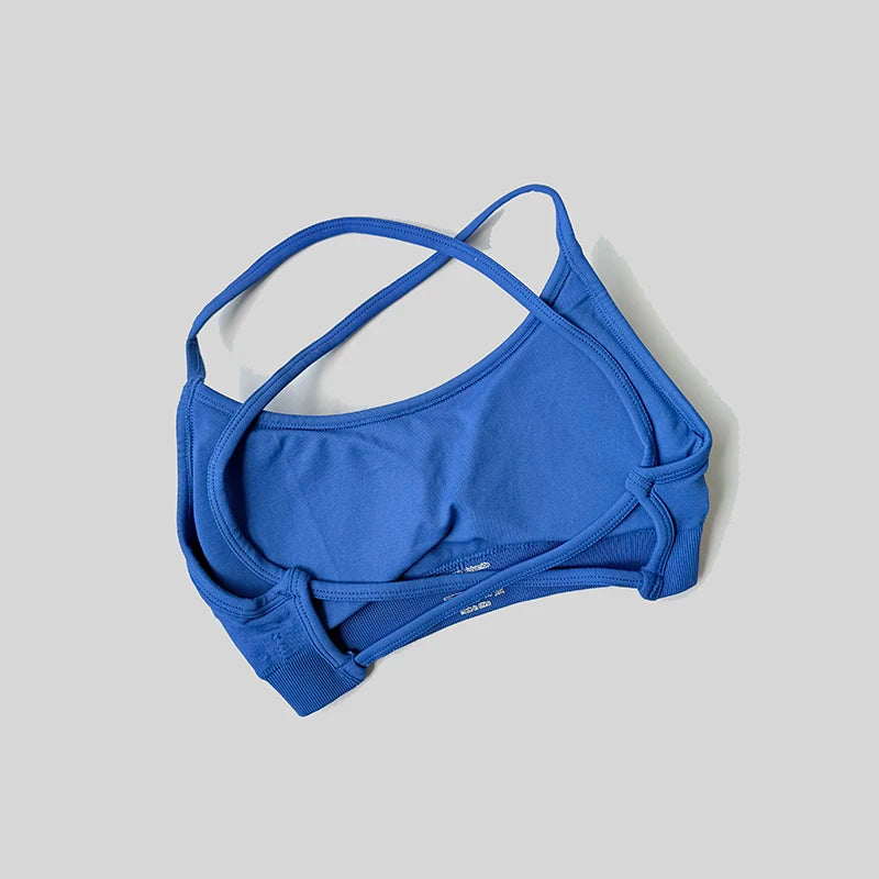 WAREBALL Backless Sports Bra Women Seamless Yoga Top Bra Padded Gym Crop Top Stretchy Breathable Fitness Sports Top