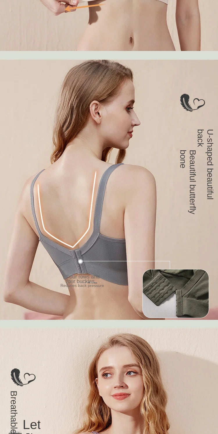 Summer Maternity Women Wire-free Nursing Bra For Premama Front Clip Adjustable Lift & Support Everyday Pregnancy Seamless Bras