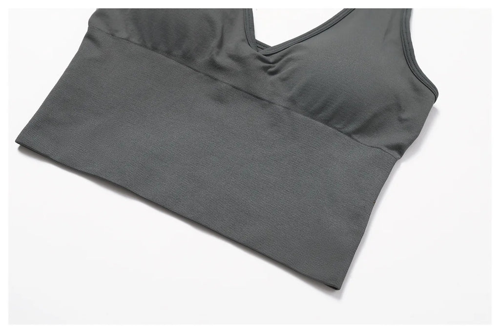 Hanging Neck Bra Women Sports Bra Top Push Up Fitness Seamless Yoga Bra Underwear Sport Tops Women Breathable Running Gym Vest