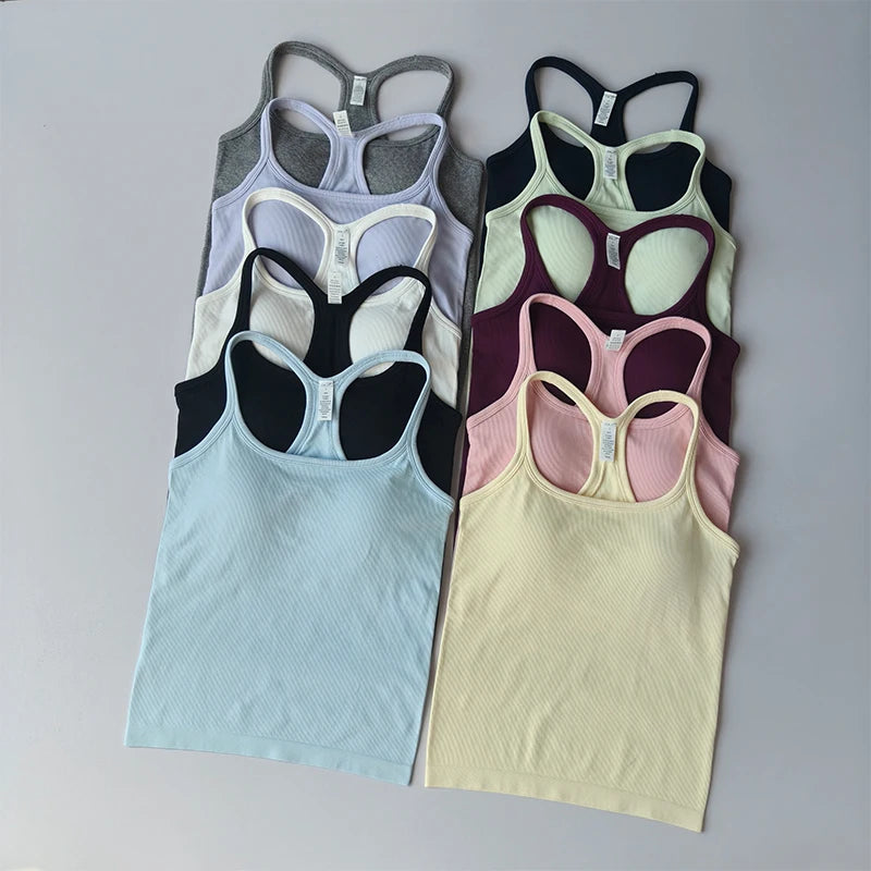 Sports Vest Anti-shock Quick-drying Running Underwear with Chest Pad Fitness Girl Stretch I-shaped Suspender Yoga Bras Clothing