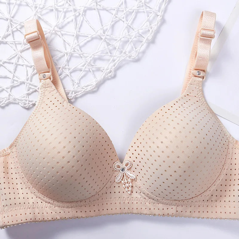 Gathered Seamless Bra – Breathable Wire-Free 3/4 Cup C