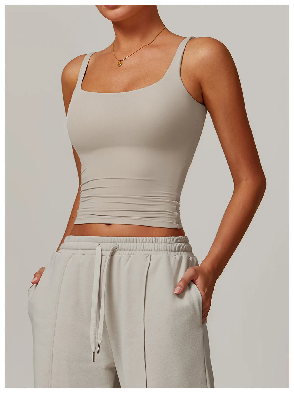 Hearuisavy Summer Women's Sports Bra Square Neck Tight Yoga Tank Top Gym Running Breathable Casual Vest Comfort Fit Workout Top