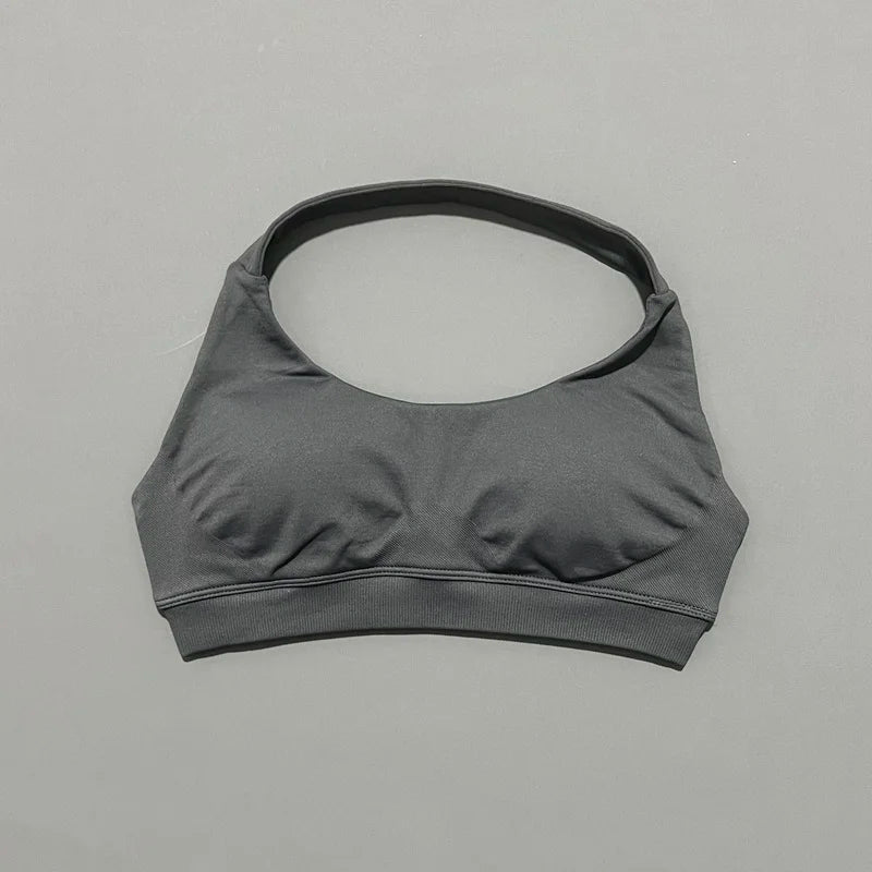 Sports Bra Women Seamless Yoga Halter Bra Top High Support Open Back Bra Fitness Push-up Activewear Workout Gym Underwear