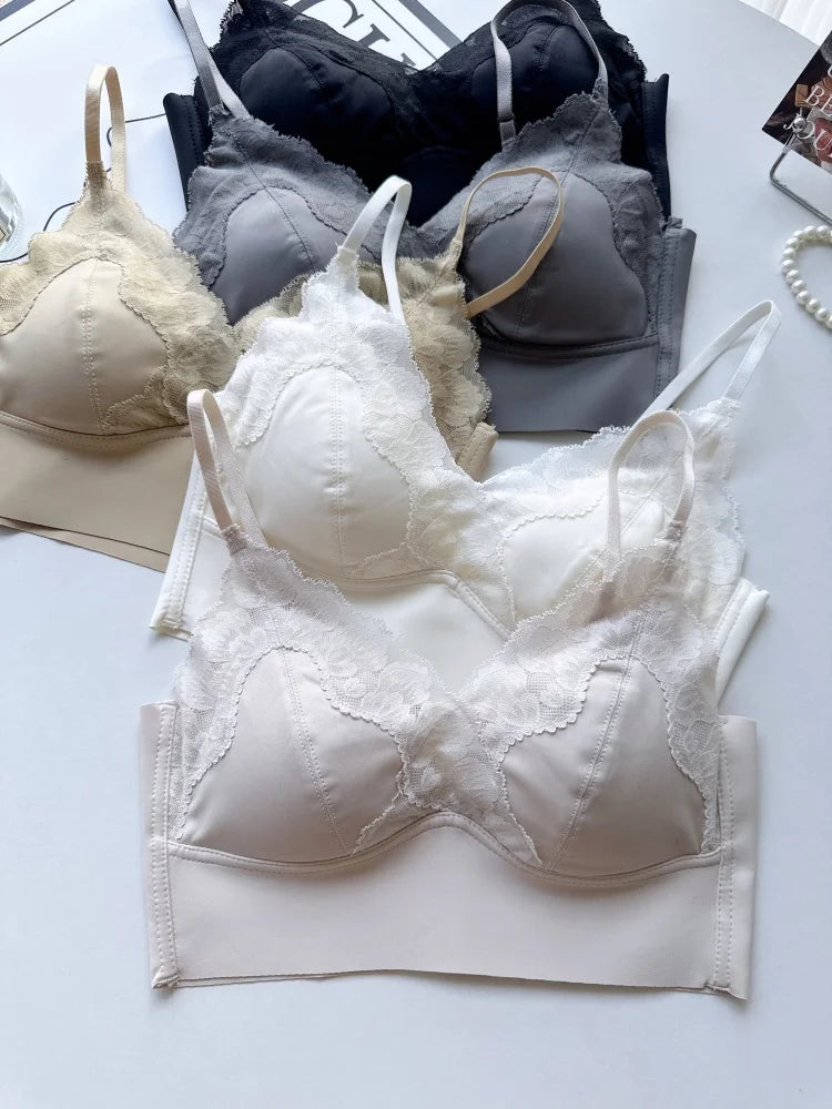BANERDANNI Sexy V-Neck Lace Bustier | Seamless Push Up Bra & Strapless Vest | U-Back Wrap No| T-Shirt Ready Inner/Outer HOT!
