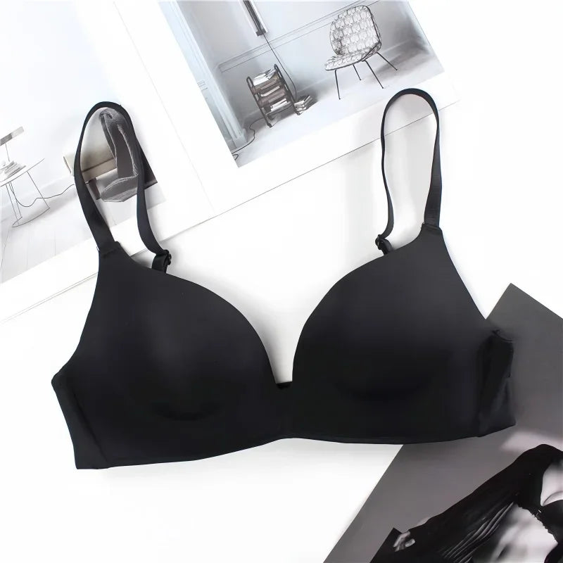 Seamless No-Show T-Shirt Bra – Wire-Free Padded Lace Comfort Bralette S–XL