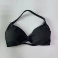 Black bikini top on a white background