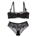 MOYISU French Romantic Lace Bra & Underwear Set – Push-Up 3/4 Cup