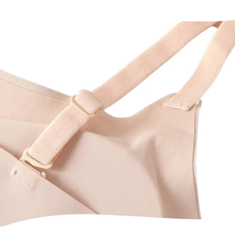 Ice Silk Wave Hem Seamless Bra – Wire-Free Invisible T-Shirt Bralette S–XXL