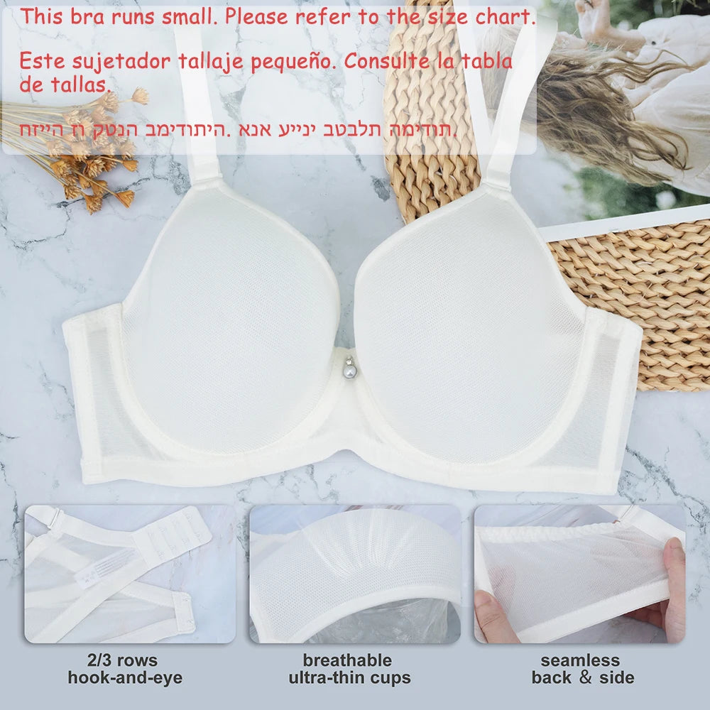 Sheroine Plus Size Full Coverage Bra – Ultra-Thin Mesh Underwire