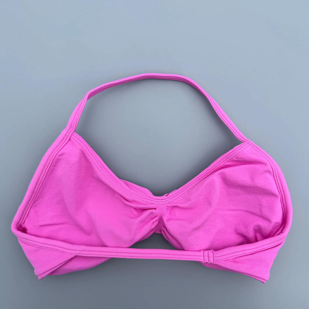 High Support Lace-Up Sports Bra – Thin Strap Camisole Seamless Push-Up Yoga